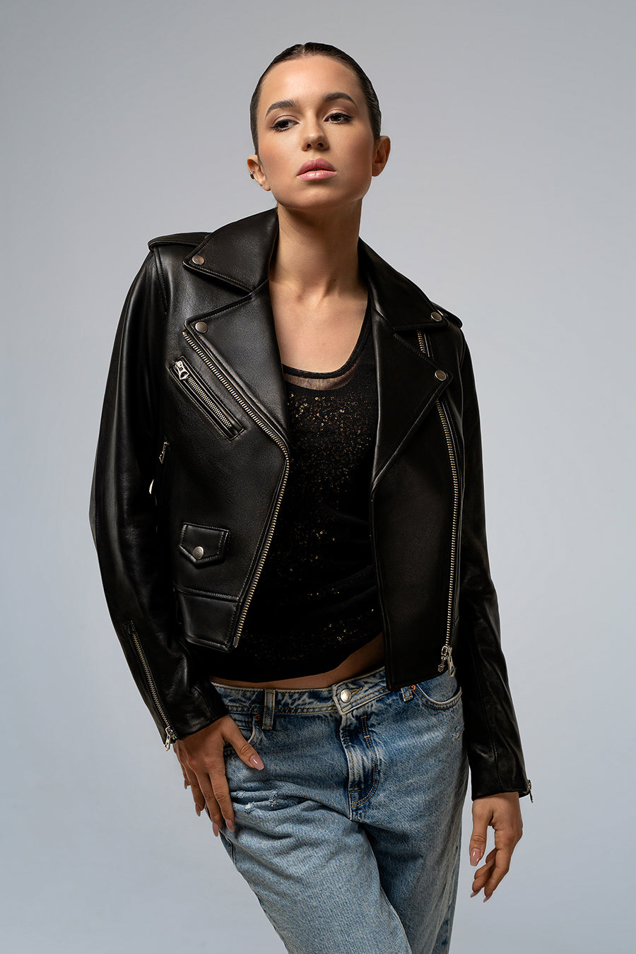 Chloe Leather Biker Jacket