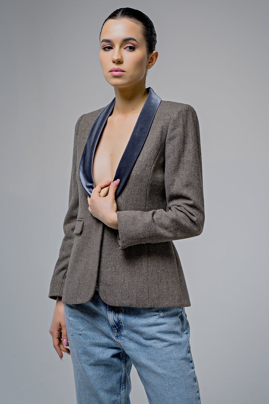 Twiggy Herringbone Blazer