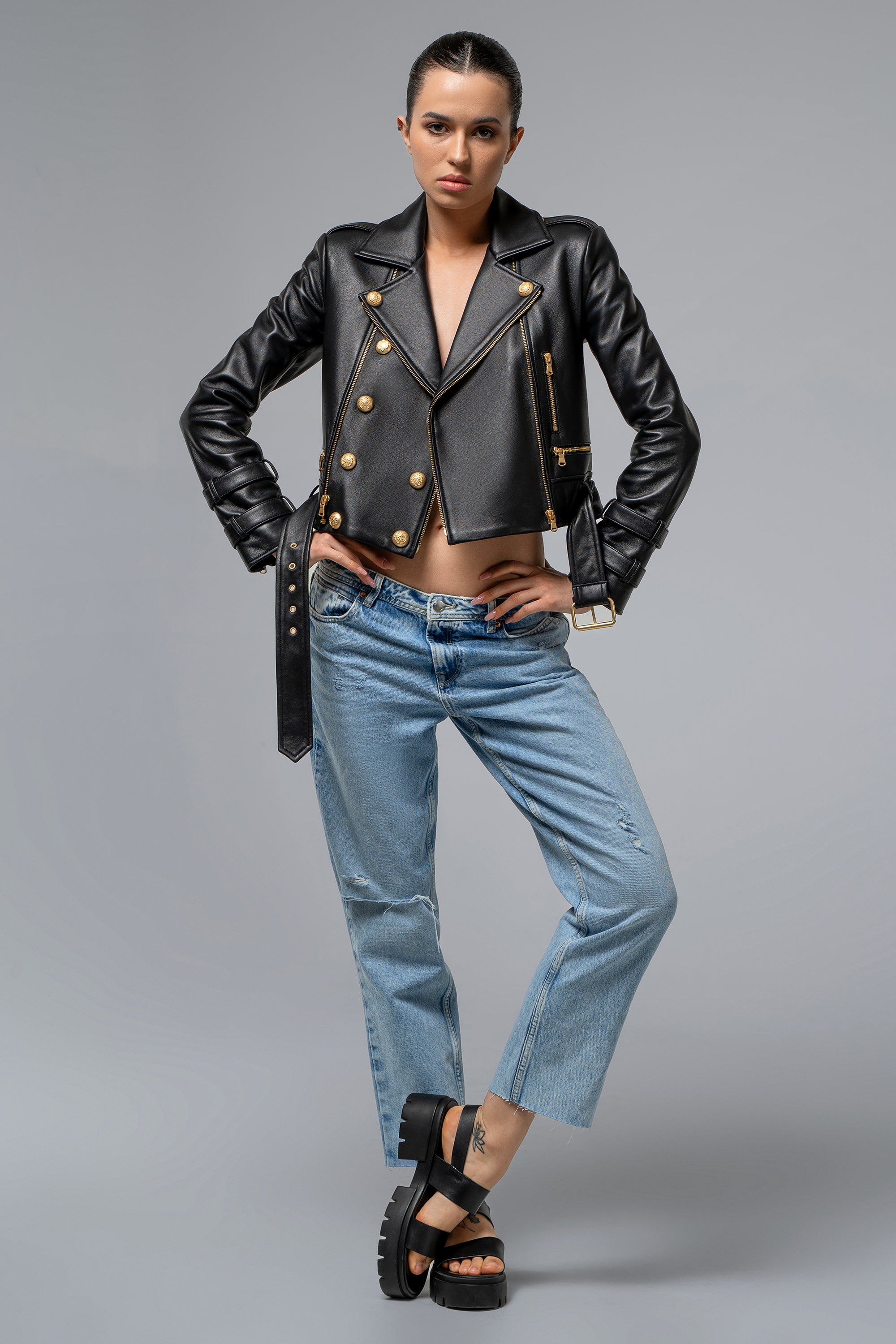 Ellie Biker Leather Jacket